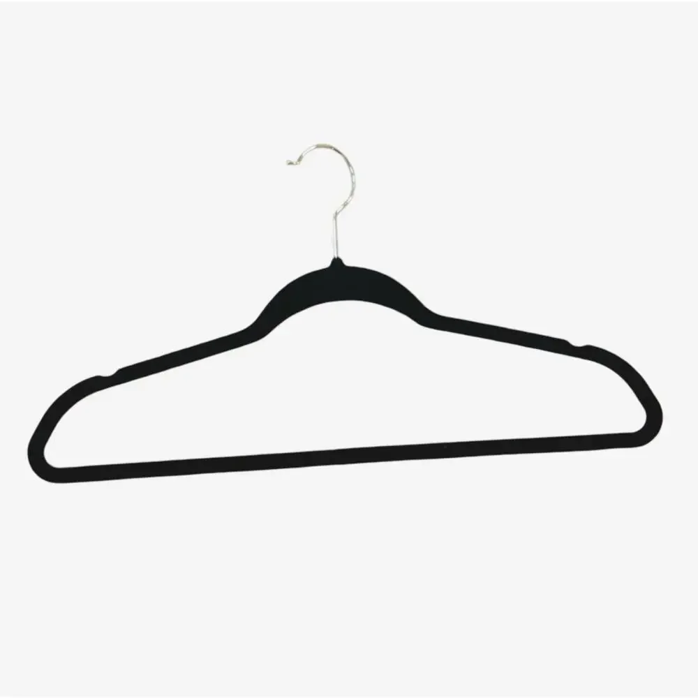 Basics Slim, Velvet, Non-Slip Suit Clothes Hangers, Black/Silver - Pack …